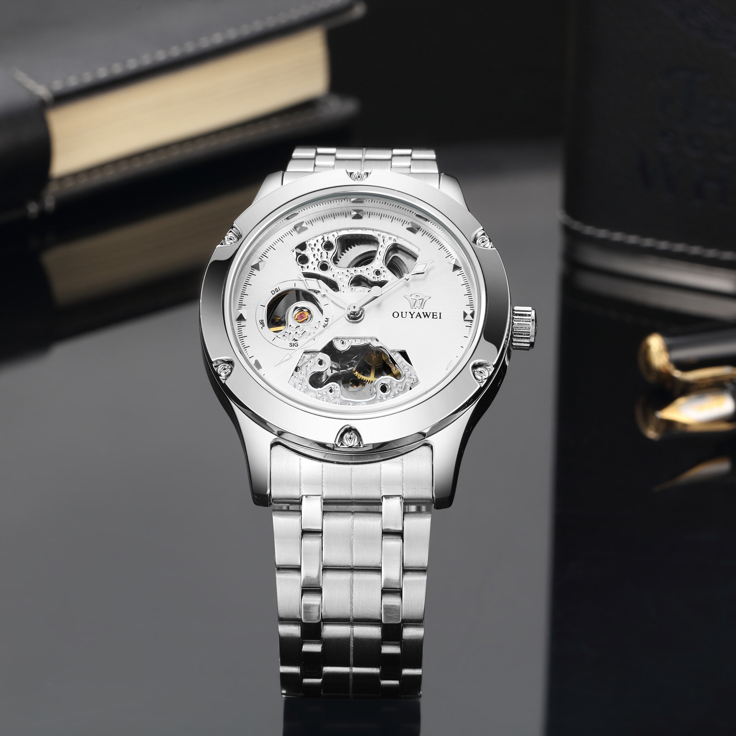 OUYAWEI Luxury Automatic Mechanical Wristwatch Man Brand Male Black Business Dress Full Steel Watch Mens Hombre Watches OYW1321
OUYAWEI Luxury Automatic Mechanical Wristwatch Man Brand Male Black Business Dress Full Steel Watch Mens Hombre Watches OYW1321