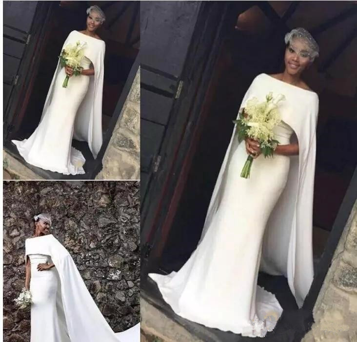 2019 new Satin elegant Mermaid Wedding Dresses for Black Girl With white long wrap Zipper Back custom made Arabic Bridal Dress Wedding Gowns, Ivory
2019 new Satin elegant Mermaid Wedding Dresses for Black Girl With white long wrap Zipper Back custom made Arabic Bridal Dress Wedding Gowns, Ivory