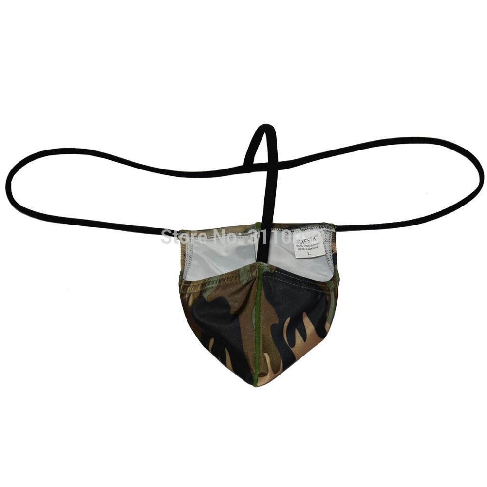 Camouflage Micro String Sexy Men's Bikini Thongs and G-Strings Smooth Comfy Male Thong Underwear Men Tanga Fashion T-Back S923
