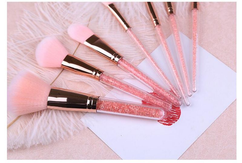 HOT Makeup Brushes Set 7 PCS Professional ZOERYA Flow Sand Drill Make-up Brush With Pink Bag DHL FREE