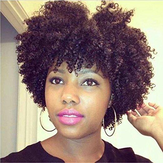 Short kinky curly lace front human hair wigs for black women afro wig 10inch 130%density African american