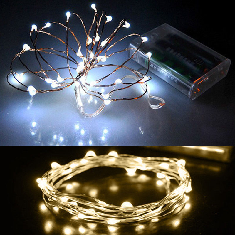 2M 20 LEDs Battery Operated Mini LED Copper Wire String Fairy Lights for Wedding Party X-max