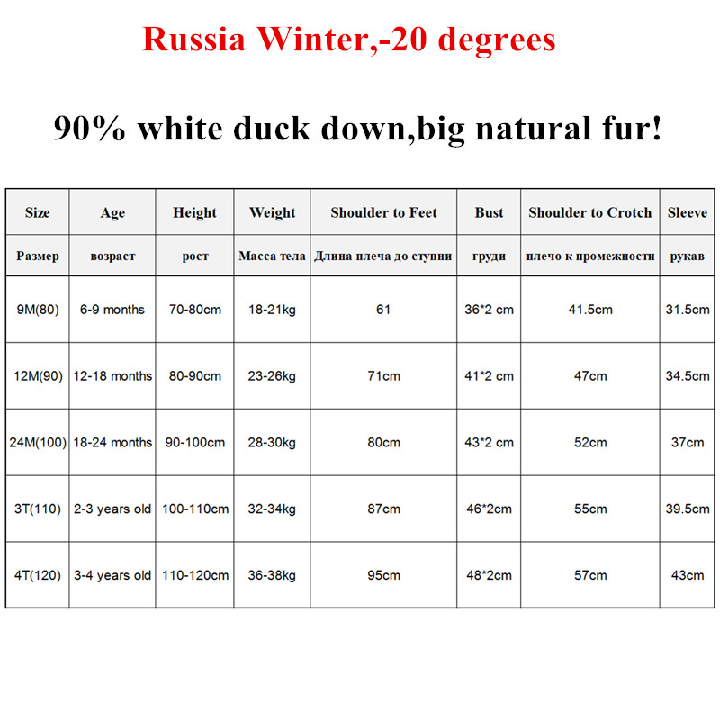 Newborn Winter Romper Baby Snowsuit Infant Overcoat Kids Snow Wear Jumpsuit Duck Down Coatton Liner Child New Year Costumes