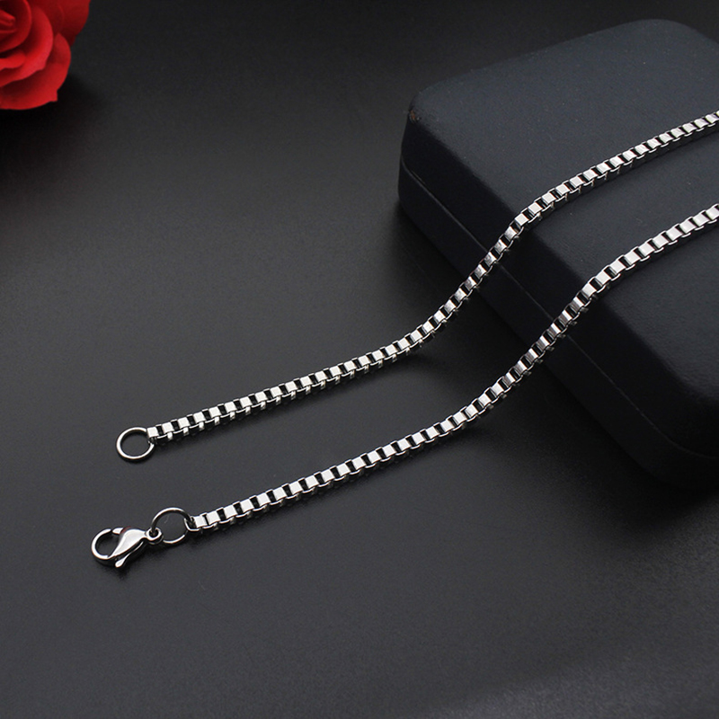 316L Stainless Steel Box Chains Necklace High Quality Titanium Steel Jewelry Jewelry Accessories Mens Women Necklace