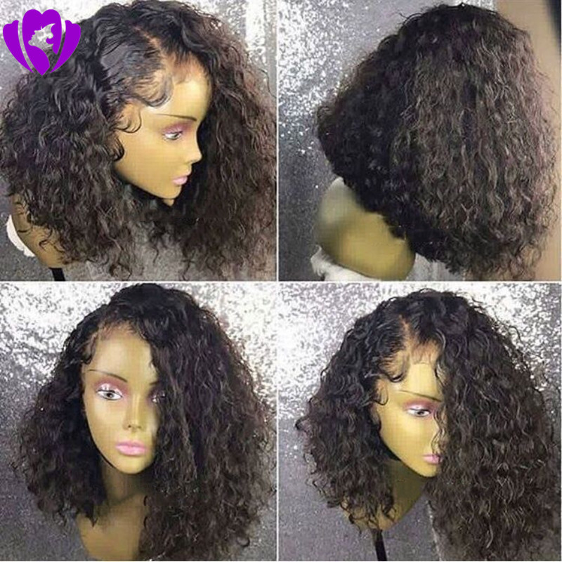 Free shippping black /brown/blonde Short Curly Wig Heat Resistant Natural Soft Synthetic Wigs Gluelese Lace Front Wigs for Black Women