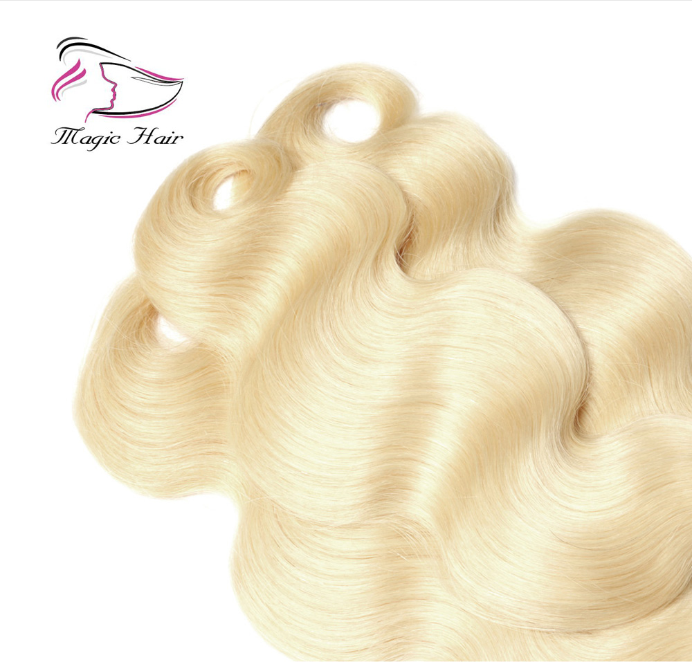 Evermagic 1/3/4 Pcs Lot 613# Blonde Hair Brazilian Body Wave Remy Hair Weft Human Hair Weave Bundles 8-30inch