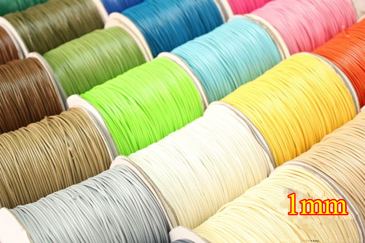 20colors/lot 1mmx 20m waxed polyester/poly cord/string waterproof DIY thong necklace bracelet leather craft free shipping HOT