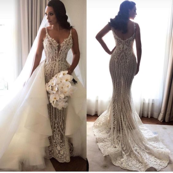 Plus Size Luxury Dubai Arabic Wedding Dresses with Detachable Train Spaghetti Strap Mermaid Lace Applique Beading Bridal Gowns Custom Made, White
Plus Size Luxury Dubai Arabic Wedding Dresses with Detachable Train Spaghetti Strap Mermaid Lace Applique Beading Bridal Gowns Custom Made, White