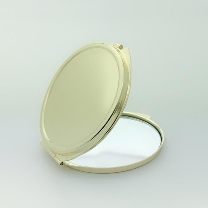 Folding Pocket Mirror Round Compact Double-sided silver gold Makeup Mirrors fast shipping F1019
