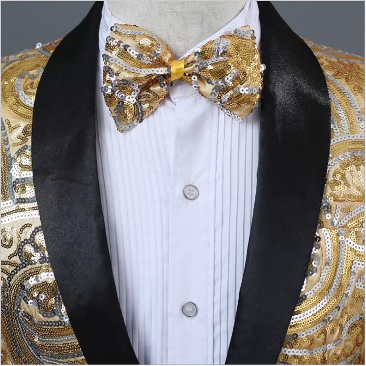 Fancy Sequins Men Suits Black Shawl Lapel Blazers Nightclub Singer Host Using Bling Bling Suits Jackets With One Button For Sale
