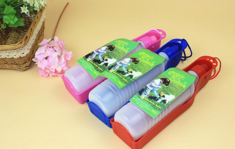 Portable Pet Dog Cat Outdoor Travel Water Bowl Bottle Hiking Camping Feeder Drinking Bottles Cups Fountain colorful