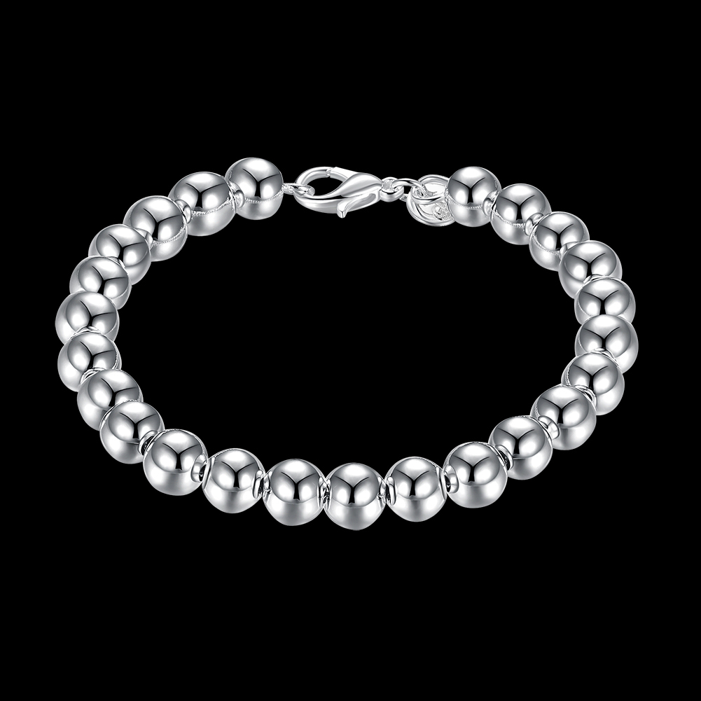 10pcslot 925 Sterling Silver 4mm 6mm 8mm 10mm hollow ball beads Bracelet for women men Fashion women039s Beaded Starands Brac