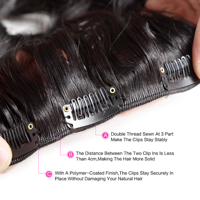 Brazilian Straight Hair Clip in Human Hair Extensions Natural Color Remy Hair Clip-ins 100G 9Pcs/Set 4B 4C
