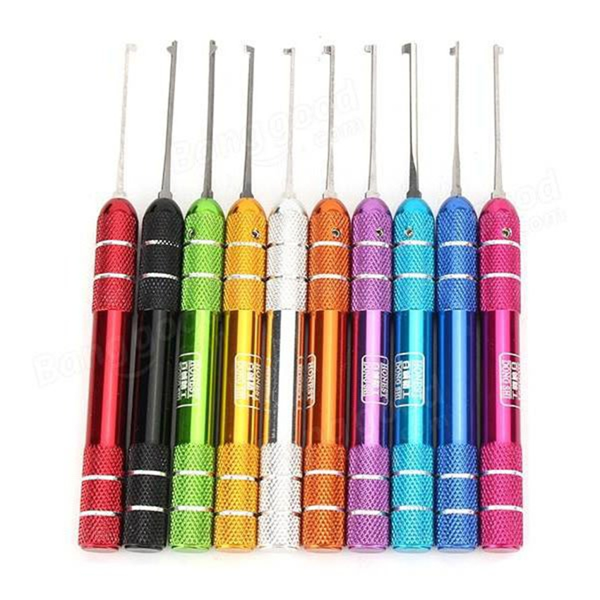 HONEST 10 Piece Dimple Lock Pick Set with colorful handle and durable metal material