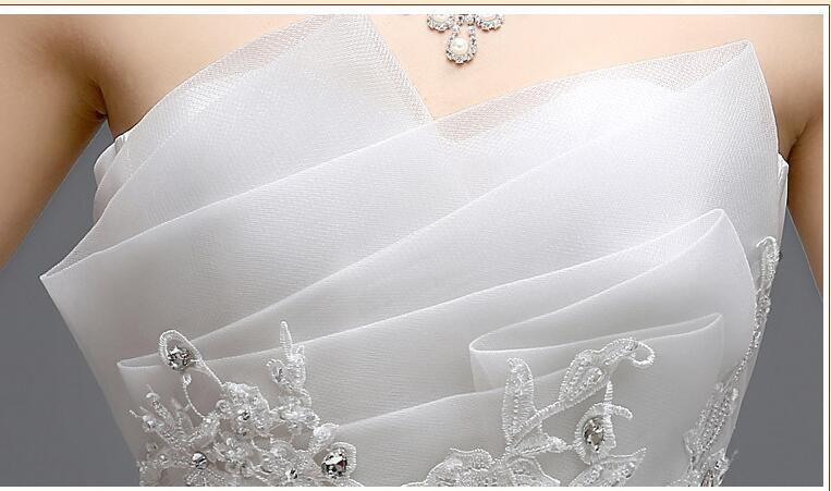 Real Photo vestido de noiva de Wedding Dress 2018 New Fashion Koreal Style Red Romantic Lace Appliques Princess bridal Ball Gown