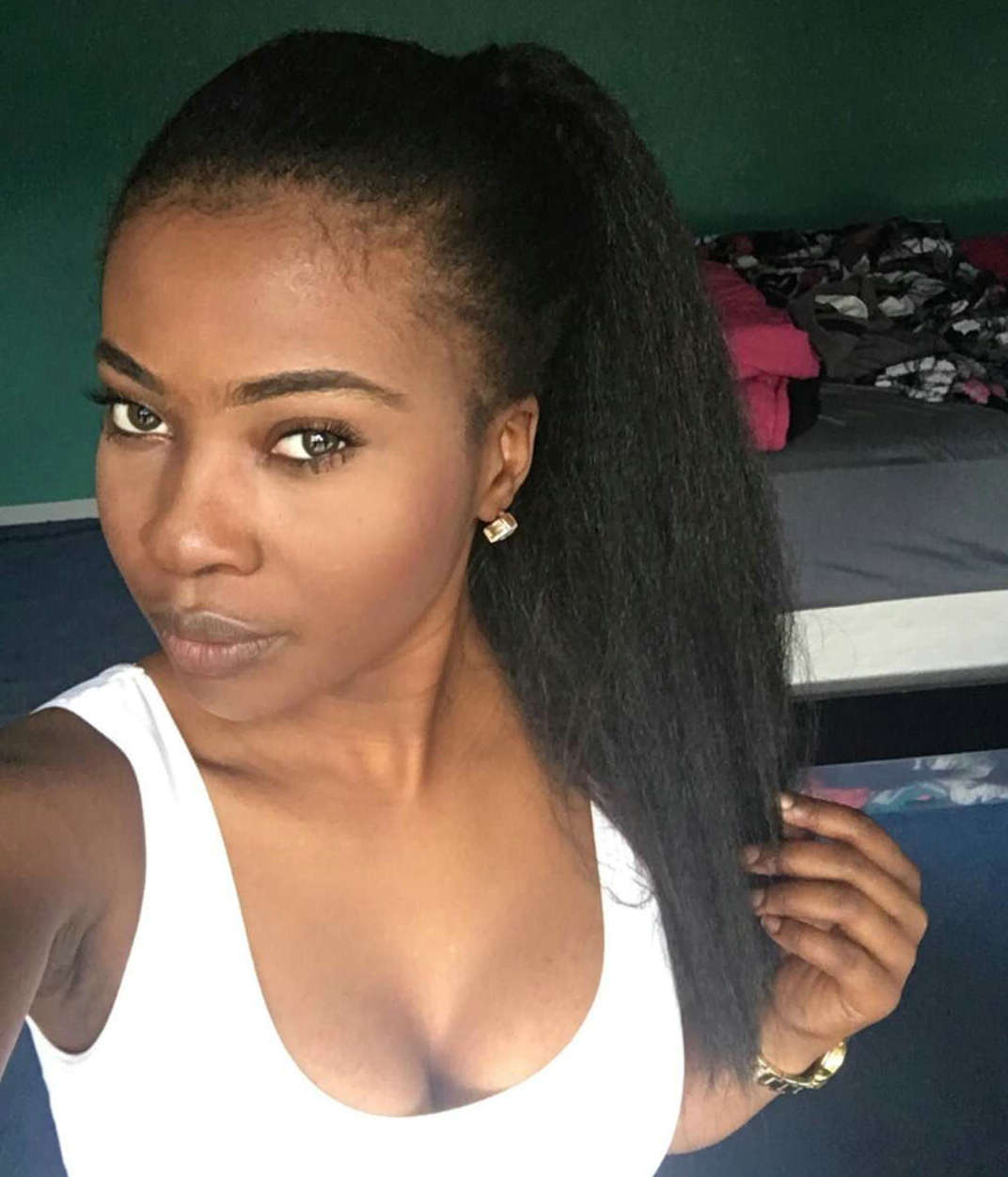 Yaki kinky straight Ponytail African Ribbob wraps Drawstring human Hair Ponytail extension clip in yaki Straight Ponytail for black women 1b