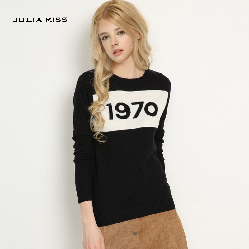 Women 1970 letter pullover Long Sleeve Sweater hot fashion star top Letter 1970 Knitting Tops от DHgate WW