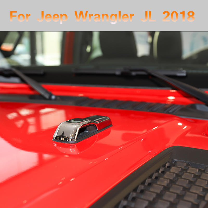ABS Silver Hood Decorative Cover 2PCS Decoration Cover Fit Jeep Wrangler JL Auto Interior Accessories
