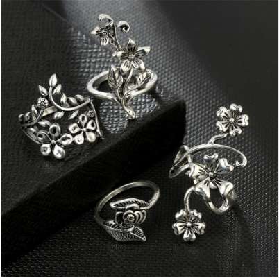 RAVIMOUR 4pcs Bague Femme Vintage Knuckle Rings for Women Turkish Big Flower Leaf Midi Finger Ring Set Boho Punk Jewelry 2018
RAVIMOUR 4pcs Bague Femme Vintage Knuckle Rings for Women Turkish Big Flower Leaf Midi Finger Ring Set Boho Punk Jewelry 2018