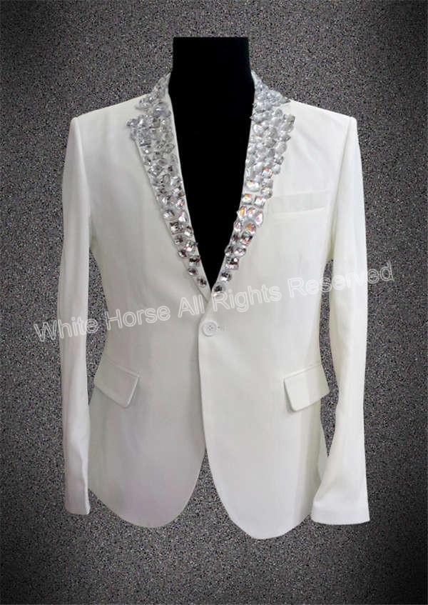 Men's Suits & Blazers Men Blazer White Mens Rhinestone Man Performance Costume Beaded Concert Slim Fit
Men's Suits & Blazers Men Blazer White Mens Rhinestone Man Performance Costume Beaded Concert Slim Fit