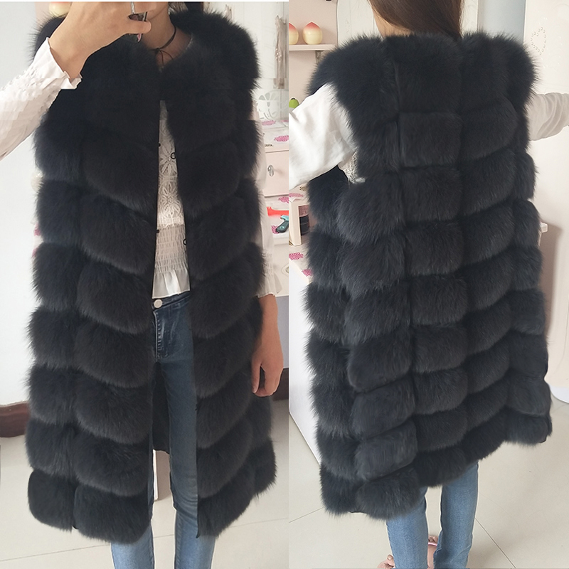 Female vest fox waistcoat warm winter Natural coat pretty fur coats jacket S18101103
