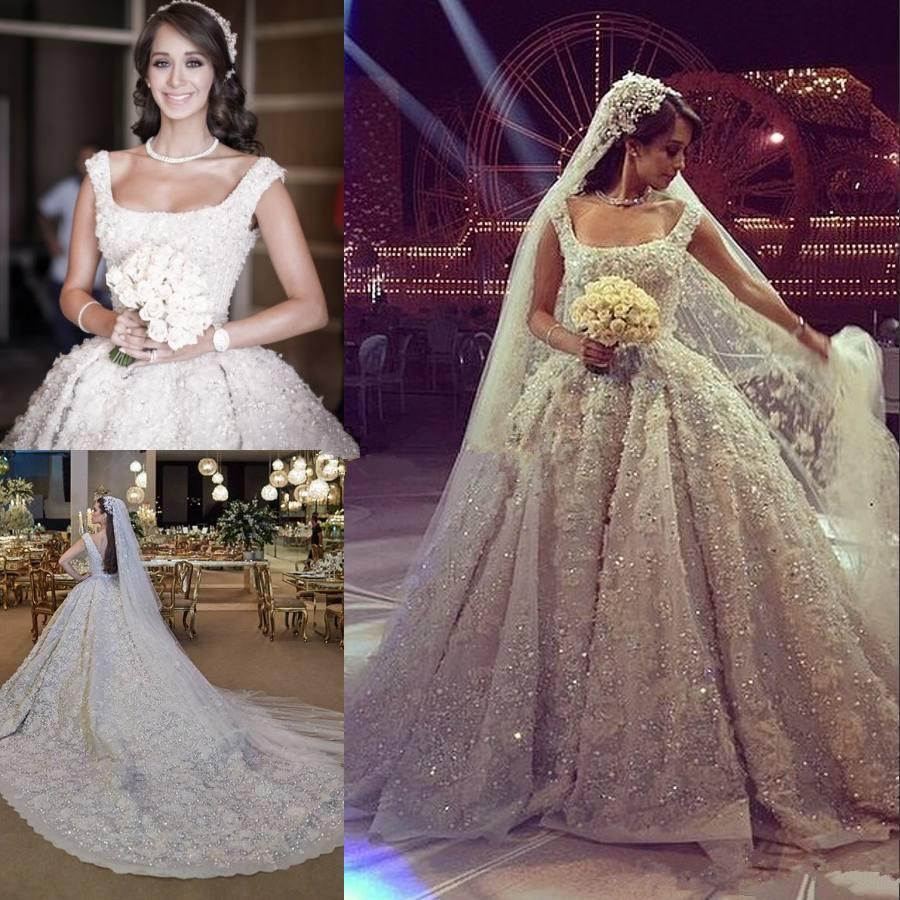 2018 Luxury Elie Saab Beads Ball Gown Wedding Dresses 3D Appliques Square Neck Backless Bridal Dress Chapel Plus Size Sequined Wedding Gowns, Champagne
2018 Luxury Elie Saab Beads Ball Gown Wedding Dresses 3D Appliques Square Neck Backless Bridal Dress Chapel Plus Size Sequined Wedding Gowns, Champagne