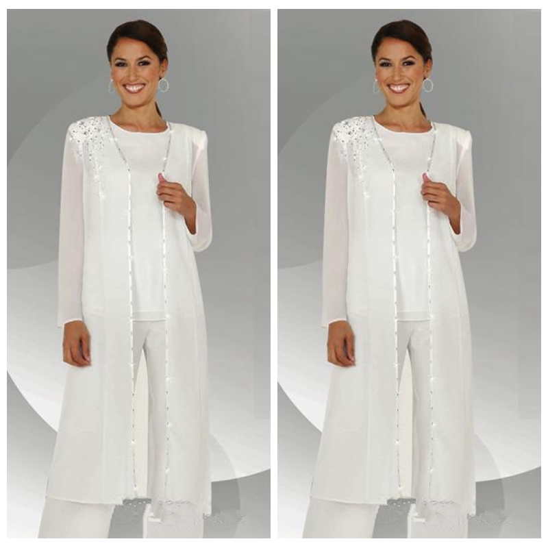 Custom Formal White Chiffon Long Sleeves Mother of the Bride Pant Suits With Blouse Lace Sequins Beaded Groom Pant Suit
Custom Formal White Chiffon Long Sleeves Mother of the Bride Pant Suits With Blouse Lace Sequins Beaded Groom Pant Suit
