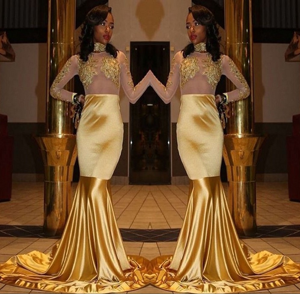 Gold Yellow Mermaid Prom Dresses 2018 New African Formal Wear Illusion Sheer Long Sleeve Beaded Lace Appliques Evening Gowns For Black Girls, Pink
Gold Yellow Mermaid Prom Dresses 2018 New African Formal Wear Illusion Sheer Long Sleeve Beaded Lace Appliques Evening Gowns For Black Girls, Pink