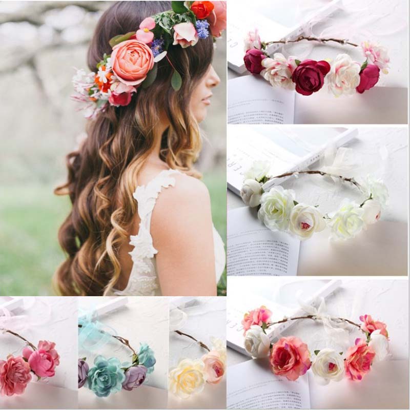 Bride Tiaras women Rose Flower crown Hairband Wedding Flowerr Garland Headband Festival floweer wreath Elastic Headbandd Hair Accessories, White;golden
Bride Tiaras women Rose Flower crown Hairband Wedding Flowerr Garland Headband Festival floweer wreath Elastic Headbandd Hair Accessories, White;golden