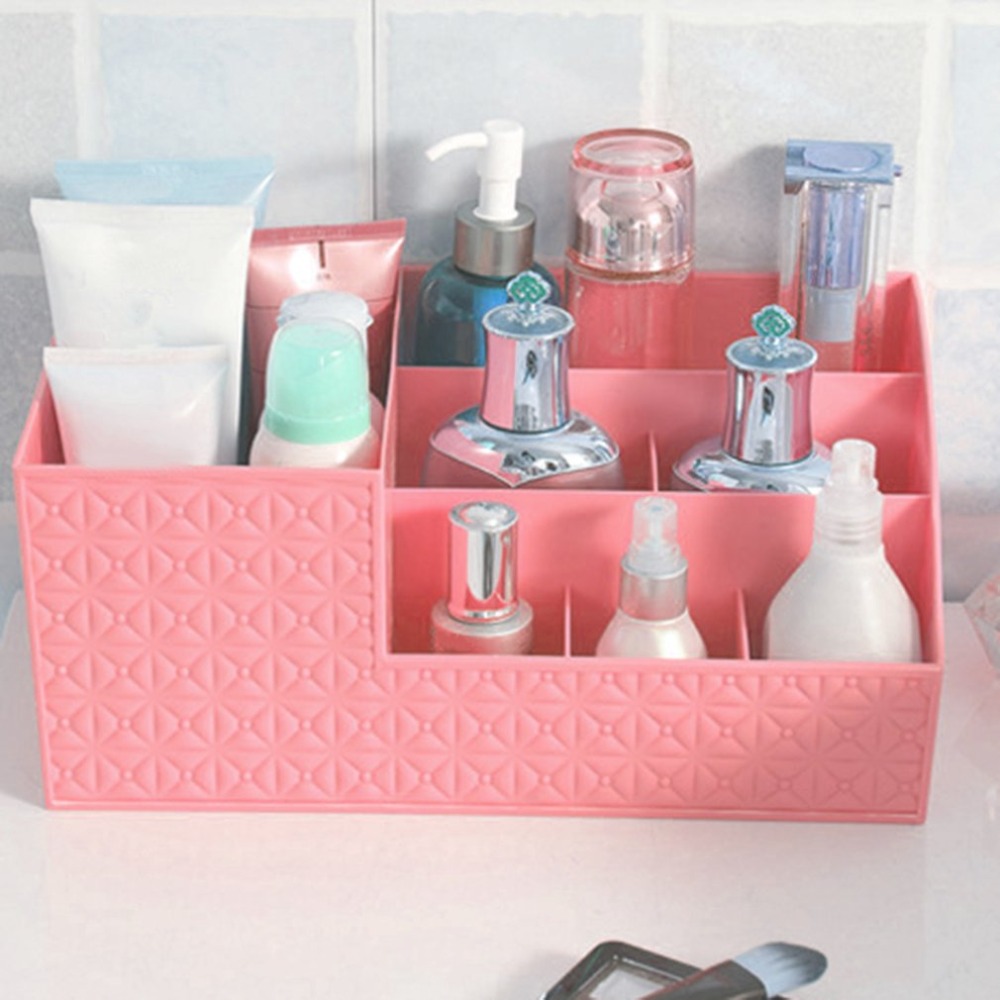 Multifunctional Desktop Shelves Storage Box Durable Plastic Makeup Storage Box Organizer Tissue Small Items Case