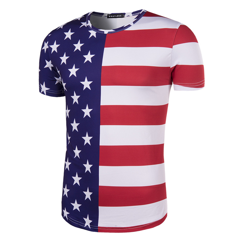World Cup USA 3D Printed Soccer Fans T Shirts Stripe Star Short Sleeve Casual Men T Shirts Plus Size M-2XL