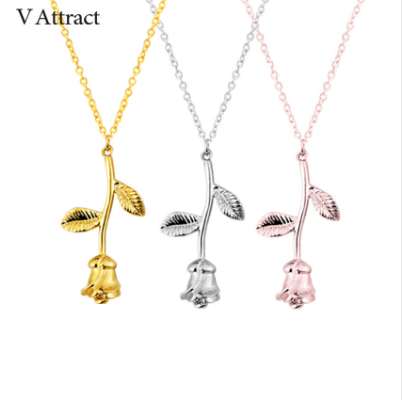 V Attract Silver Collier Femme Stainless Steel Long Chain Collier Pink Rose Flower Statement Necklace Women Jewelry Maxi Choker
V Attract Silver Collier Femme Stainless Steel Long Chain Collier Pink Rose Flower Statement Necklace Women Jewelry Maxi Choker