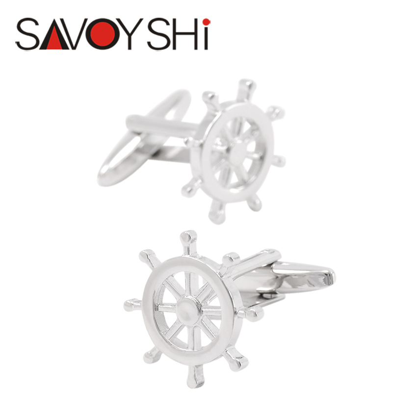 SAVOYSHI Novelty Silver Rudder Style Cufflinks for Mens Shirt Accessories High Quality Copper Cuff Links Fashion Brand Jewelry
SAVOYSHI Novelty Silver Rudder Style Cufflinks for Mens Shirt Accessories High Quality Copper Cuff Links Fashion Brand Jewelry