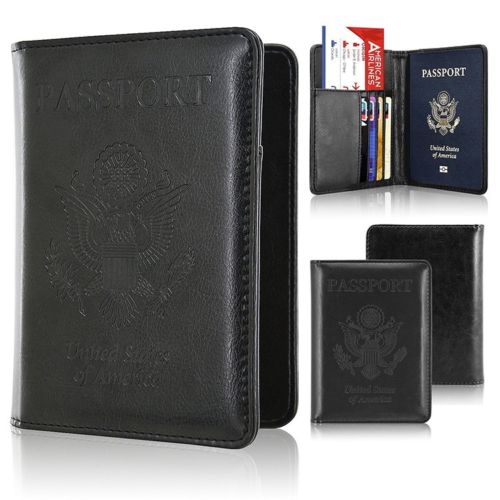 RFID Blocking Leather Passport Holder Case Cover Wallet for Securely Travel Trip, Blue
RFID Blocking Leather Passport Holder Case Cover Wallet for Securely Travel Trip, Blue