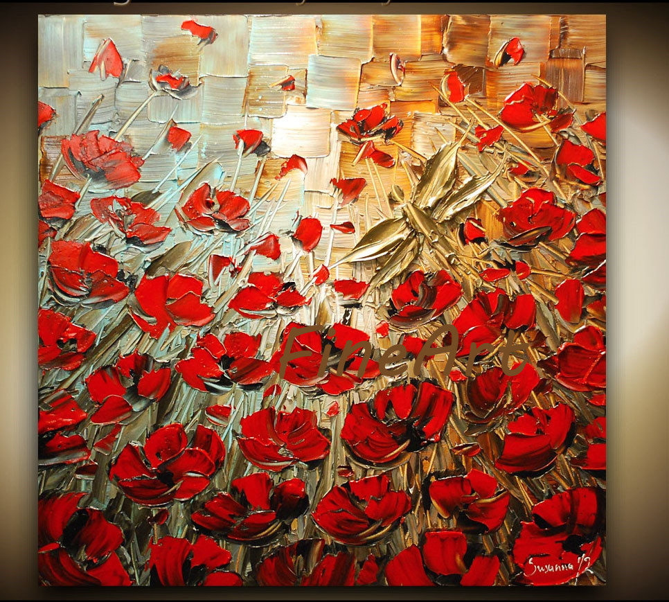 hand painted red poppy palette knife heavy texture flower oil paintings modern artwork wall art canvas unique gifts Kungfu Art
hand painted red poppy palette knife heavy texture flower oil paintings modern artwork wall art canvas unique gifts Kungfu Art