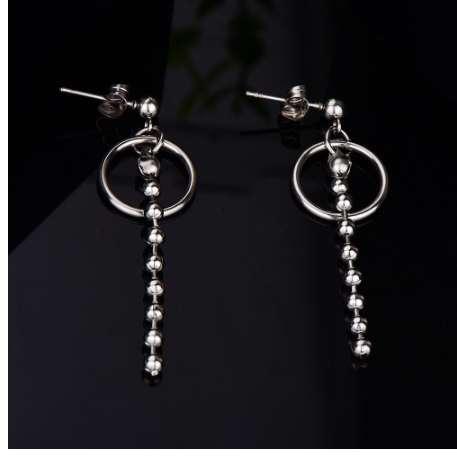 RainMarch Tassel Stud Earrings Female Earrings Male Korean Stainless Steel Punk Earring For Women Man Hip Hop Jewelry