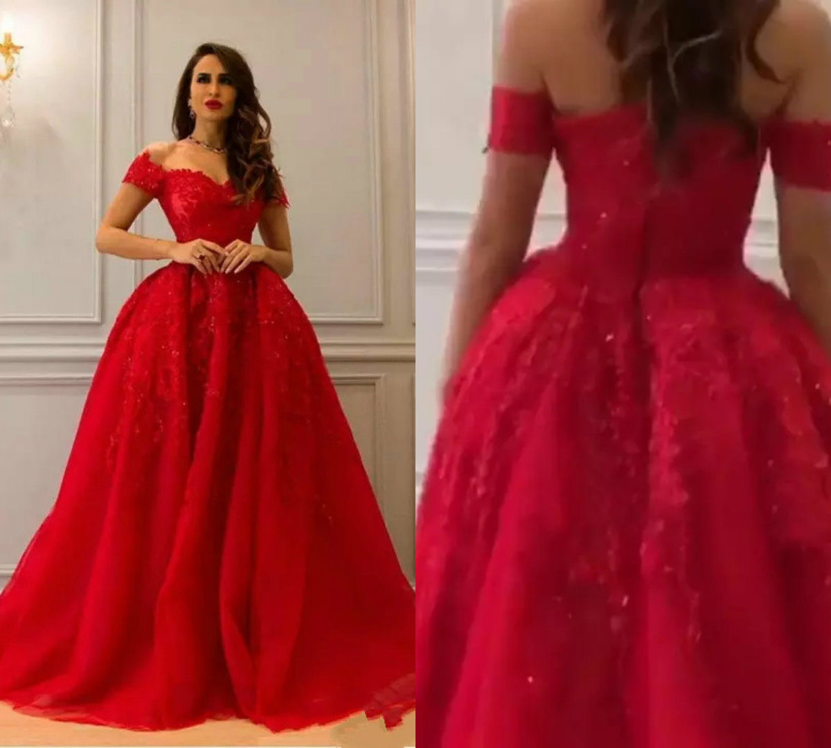 Off Shoulder Red Evening Dresses A Line Sweep Train Vestidos De Novia Arabic Women Party Gowns Cheap Prom Dress Custom Made Formal Dress
Off Shoulder Red Evening Dresses A Line Sweep Train Vestidos De Novia Arabic Women Party Gowns Cheap Prom Dress Custom Made Formal Dress