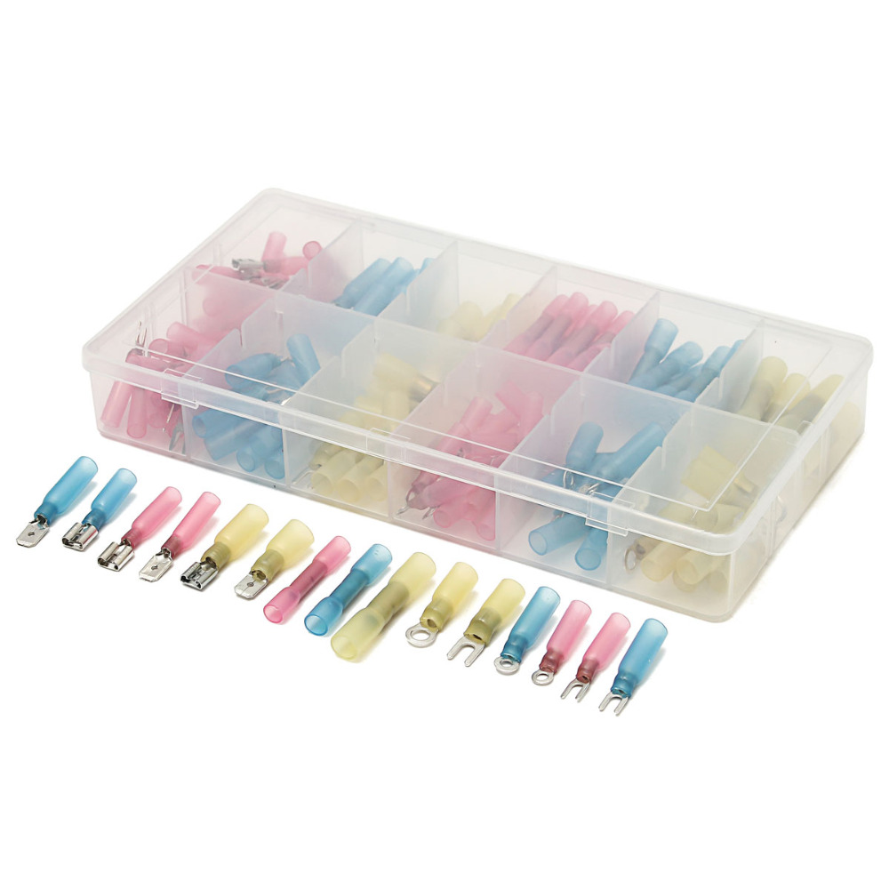New high-quality 148 pcs three-color insulated electrical terminal wire connector red: 22-16AWG blue: 16-14AWG yellow: 12-10AWG
New high-quality 148 pcs three-color insulated electrical terminal wire connector red: 22-16AWG blue: 16-14AWG yellow: 12-10AWG