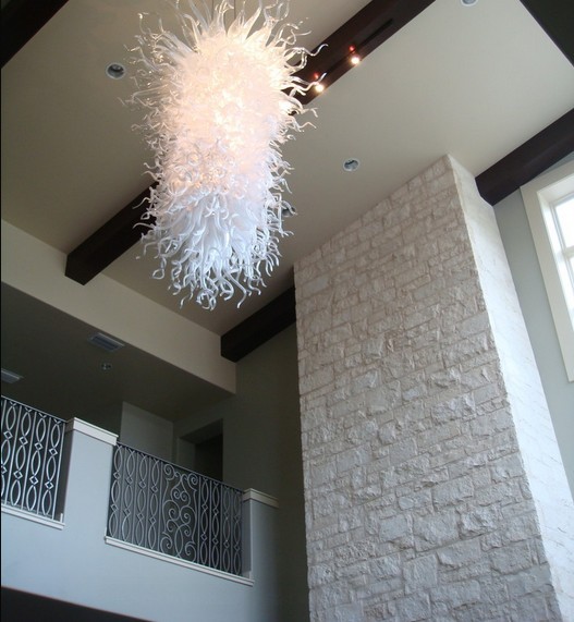 Modern Murano Glass Chandelier Light White Glass Crystal Chandelier AC Led Bulbs 110v 240v Italian Style Hand Blown Glass Chandelier