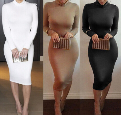 Women Sexy Club Dresses Solid Color Soft Cotton Stretch Party Dress Warm Skinny Bodycon Wear Long Sleeve Bandage Dress Wear, White
Women Sexy Club Dresses Solid Color Soft Cotton Stretch Party Dress Warm Skinny Bodycon Wear Long Sleeve Bandage Dress Wear, White
