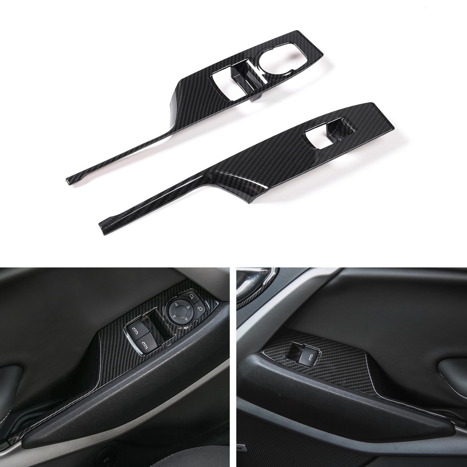 Car Door Window Lift Button Armrest Switch Panel Cover Trim ABS Decoration Strip For Chevrolet Camaro Auto Interior Accessories
