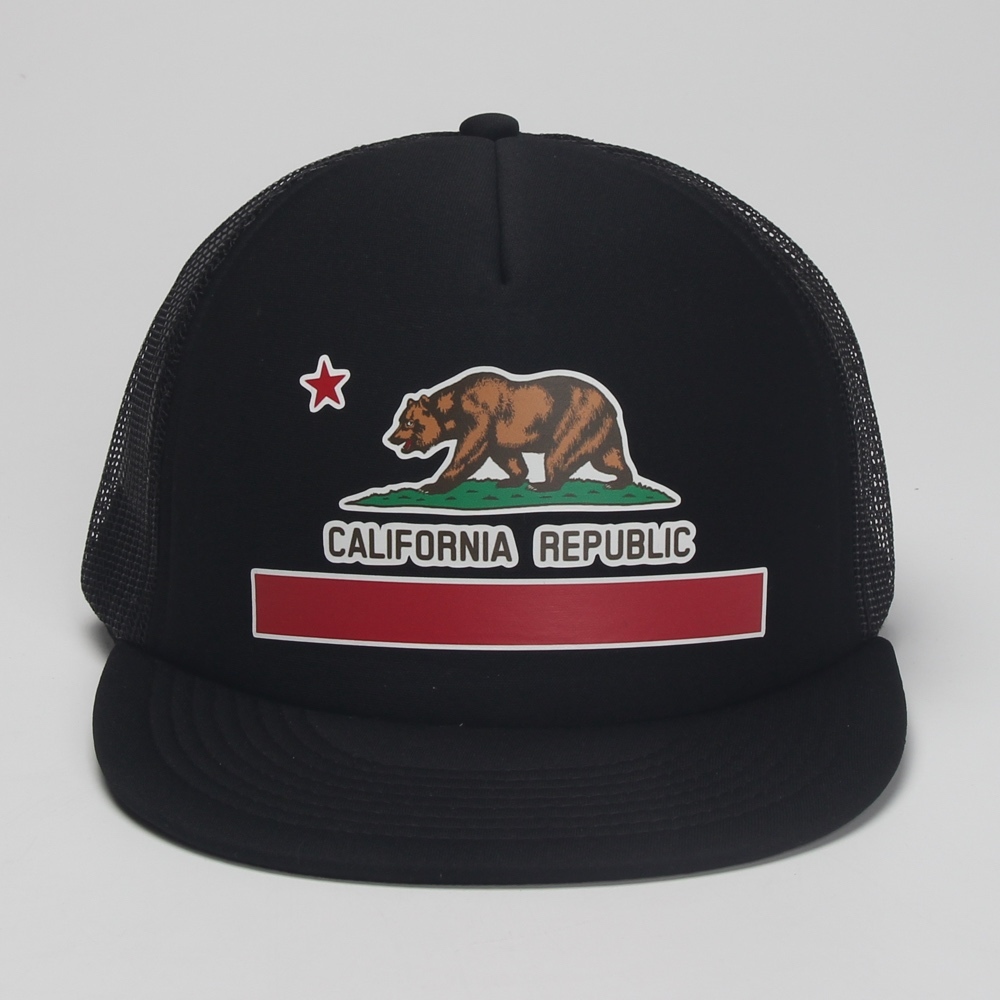 DongKing Fashion Trucker Hat California Flag Snapback Mesh Cap Retro California Love Vintage California Republic Bear Top D18110601