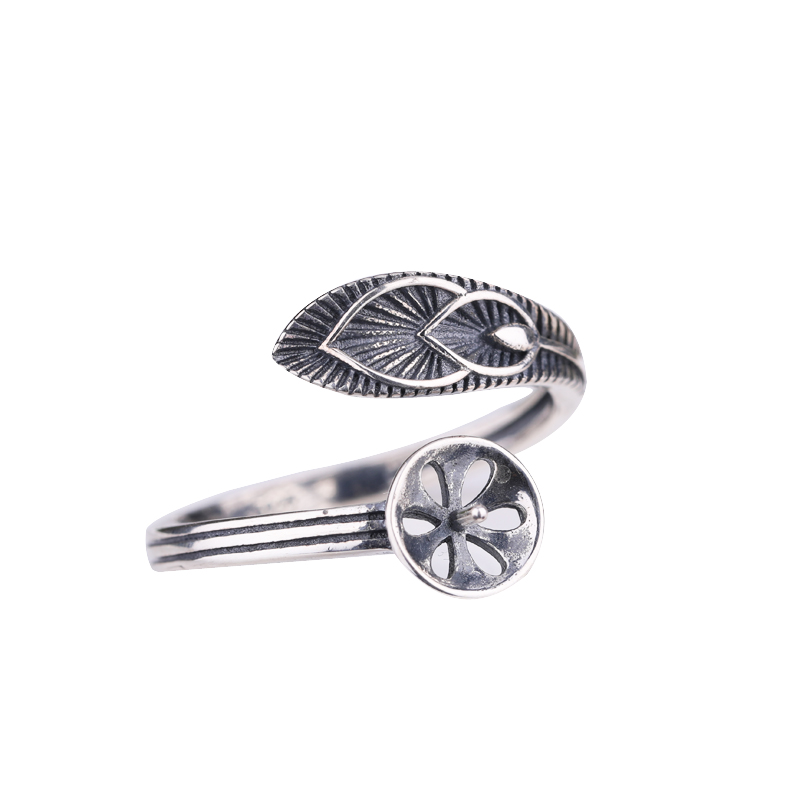 Wholesale 925 Sterling Silver Semi Mount Engagement Wedding Ring for 9-12mm Pearl or Round Bead Fine Jewelry Setting Vintage Antique