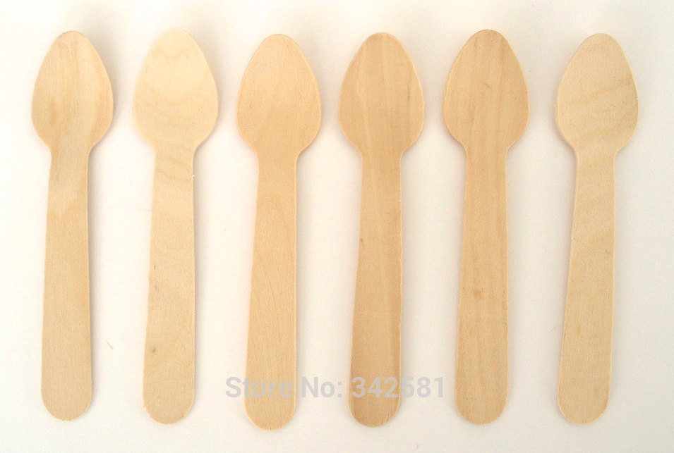 Wooden Spoons 50 SMALL Disposable Wooden Utensils Ice Cream Spoons Mini Dessert Wood Silverware Wedding Spoon