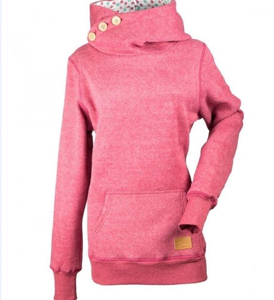Women's Hoodies Sweatshirts 2022 European autumn winter new solid color pullover casual high collar long sleeve pocket button sweater