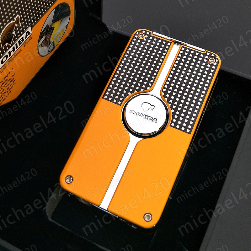 Beautiful fashion design unique COHIBA JET 3 TORCH Blue FLAME Metal Gas inflatable CIGAR LIGHTER With PUNCH
Beautiful fashion design unique COHIBA JET 3 TORCH Blue FLAME Metal Gas inflatable CIGAR LIGHTER With PUNCH