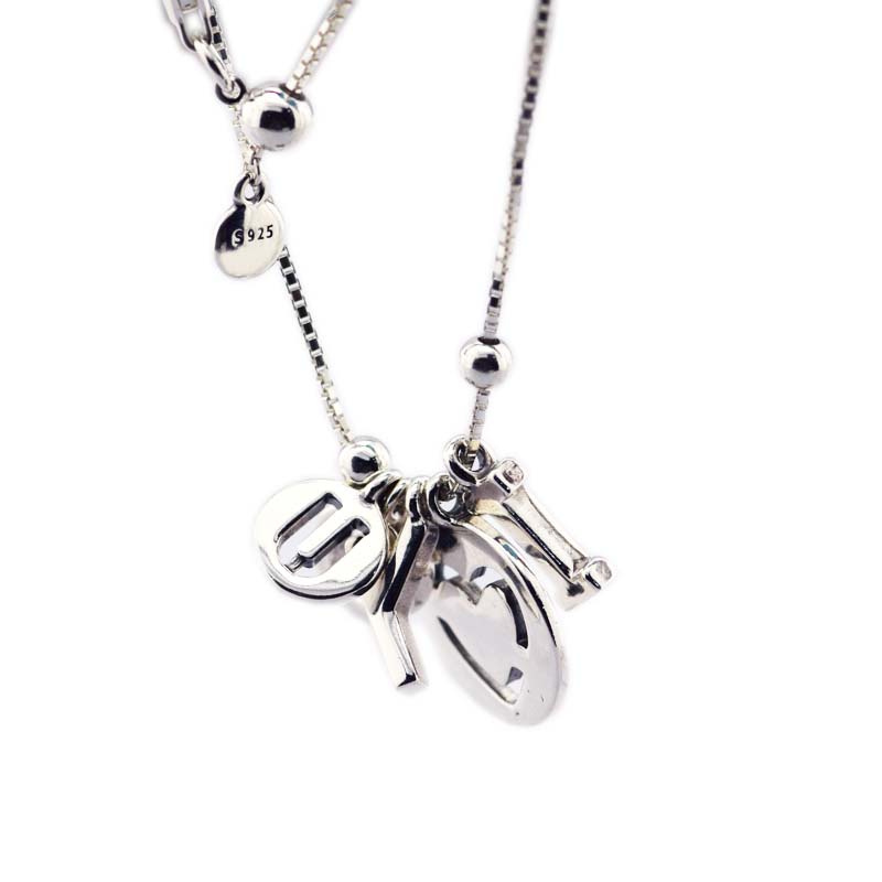 Valentine039s Day I Love You Necklace Sterling Silver Jewelry Necklace Pendant For Woman European Jewelry Making