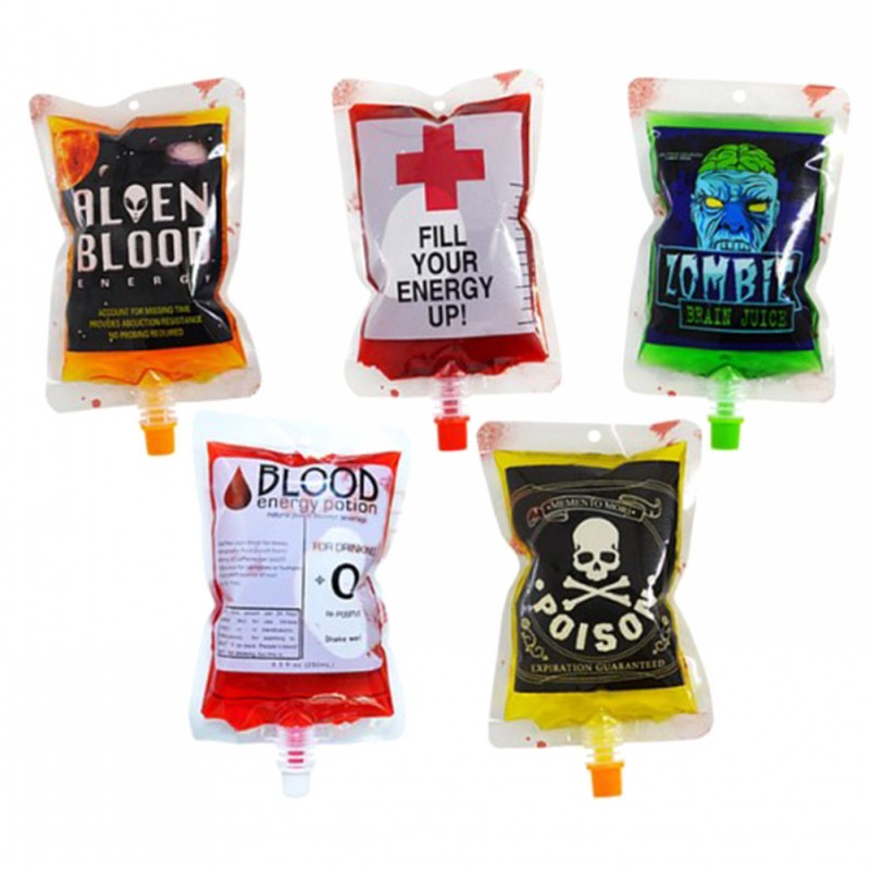 Reusable Blood Energy Drink Bag Halloween Party Pouch Props Vampires Clear PVC Food Juice Packaging Bags 250ml
Reusable Blood Energy Drink Bag Halloween Party Pouch Props Vampires Clear PVC Food Juice Packaging Bags 250ml