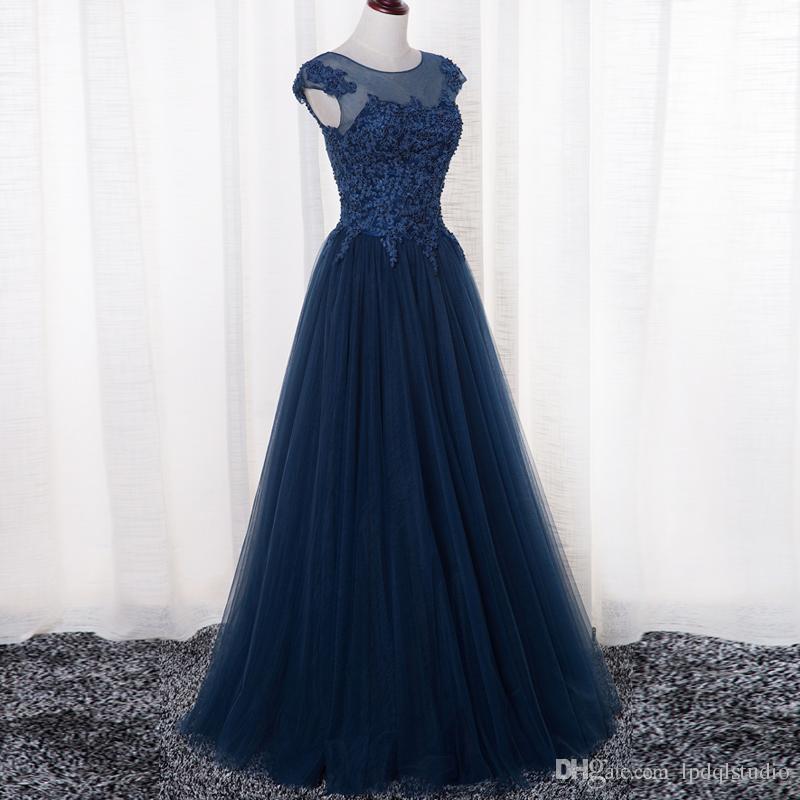 Navy Blue Mother of the Bride Dresses Soft tulle with Applique Beads Zipper Back Elegant Party Dresses Custom Made Plus Size