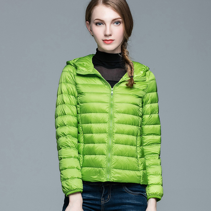 20187 Packable Women's Winter Jacket Puffer Long Sleeve Solid Female Warm Down Coat Women Hooded Winter Coat Casaco Feminino